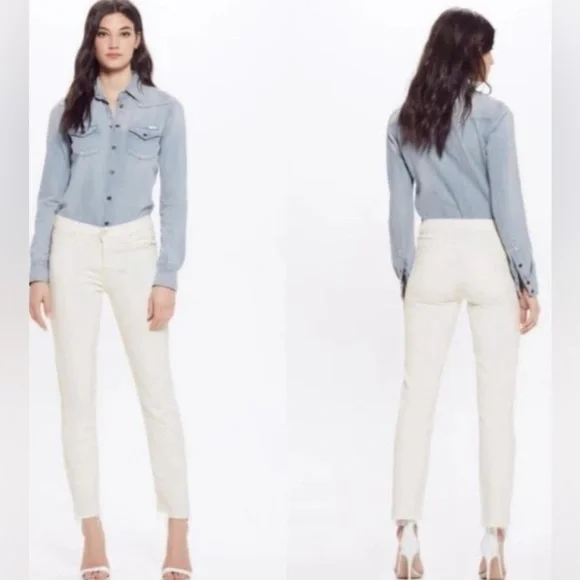 MOTHER The Rascal Ankle Snippet Whipping the Cream White Size 30 - Picture 1 of 11